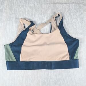 Athleta Power of She Sports Bra Womens Size Large Blue Green